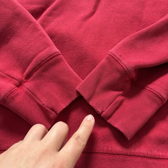 Vintage 90s Y2K Aeropostale Womans Size Medium Cropped Sweatshirt Tie Front Red - Picture 8 of 8